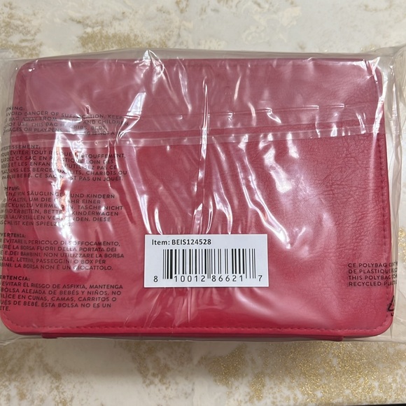 NWT Beis x The Lonely Ghost Faux Leather Vegan Cosmetic Case in Red - Picture 9 of 9